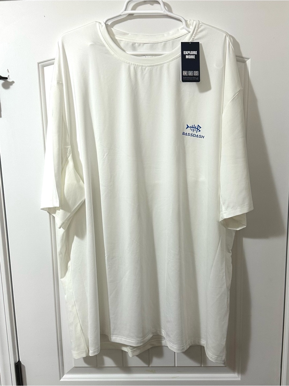 Bassdash Men’s UPF50+ Sun Protection Fishing Shirt 4XL White